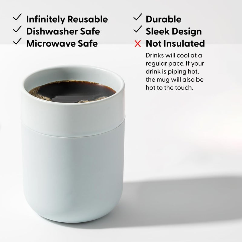 WP W&P Porter Ceramic Mug w/ Protective Silicone Sleeve, Mint 12 Ounces | On-the-Go | Reusable Cup for Coffee or Tea | Portable | Dishwasher Safe - Image 5